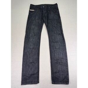 DIESEL Men's 33 BELTHER Black Jeans SELVEDGE Stretch Denim Regular Slim Straight